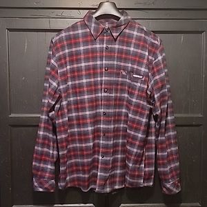 Caterpillar Button Down Flannel Red, Grey, Black Size XL Like New